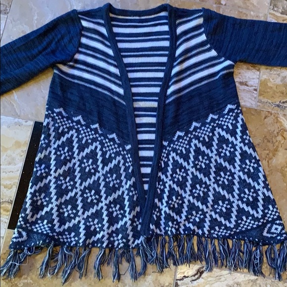 Boho gypsy festival vintage denim/white fringe hem - Picture 2 of 8